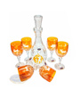 Engraved amber wine hunting set
