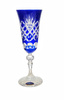 Kobaltowe kryształowe kieliszki do szampana 150 ml Ananas