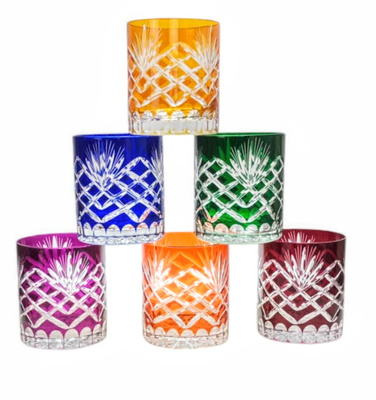 Colour crystal glasses for whisky 280ml