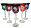 Coloured crystal wine glasses 280ml Olive Mill