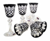 Black crystal liqueur glasses 60ml Crate Olive