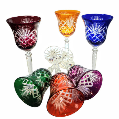 Coloured crystal wine glasses 280 ml Pineapple