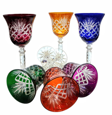 Coloured crystal wine glasses 280 ml Pineapple