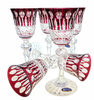 Ruby crystal liqueur glasses 60 ml French