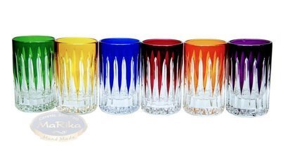Kryształowe kolorowe kieliszki do wódki 40 ml Linia