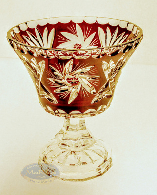 Rubinowa   kryształowa Paterka  Rumcajs 16 cm Młynek Oliwka